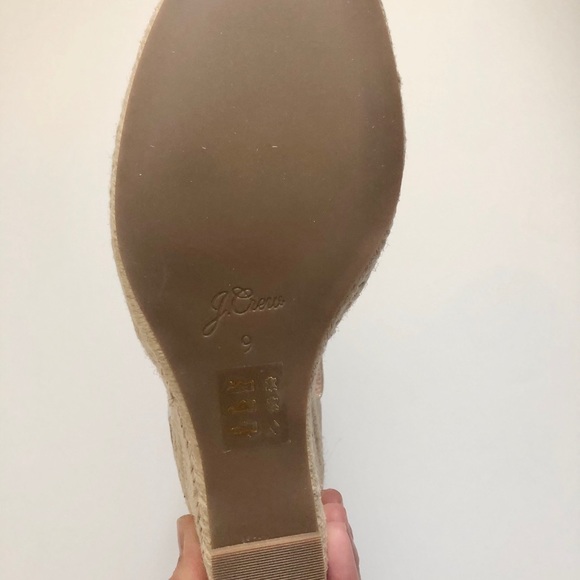 NEW JCrew Jute Metallic Wedge Sandals - Picture 8 of 8